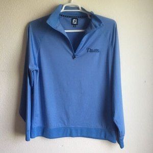Footjoy Men's Size M Blue Quarter-Zip Stretch Pullover Delaire Country Club